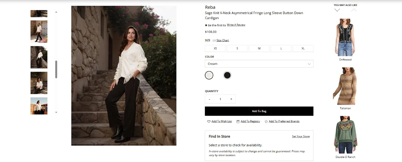 Live e-commerce product page